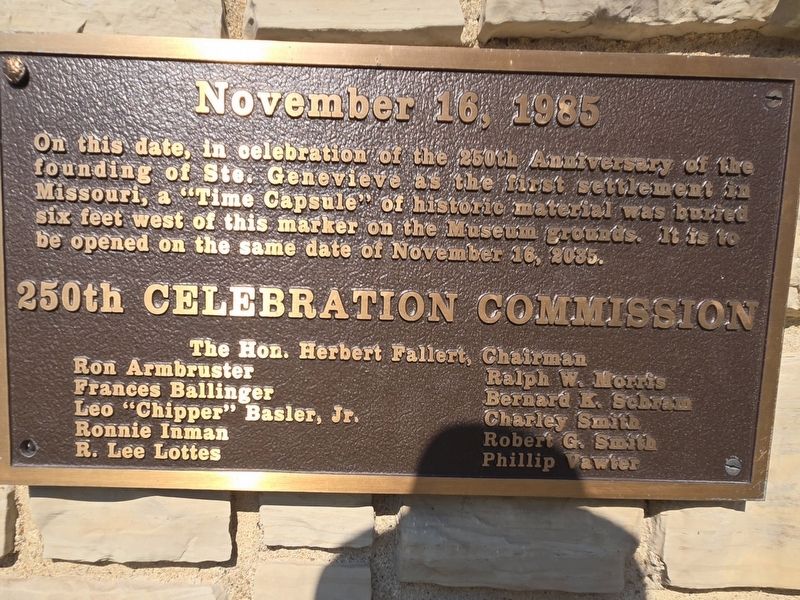 Ste. Genevieve Bicentennial Time Capsule Marker image. Click for full size.