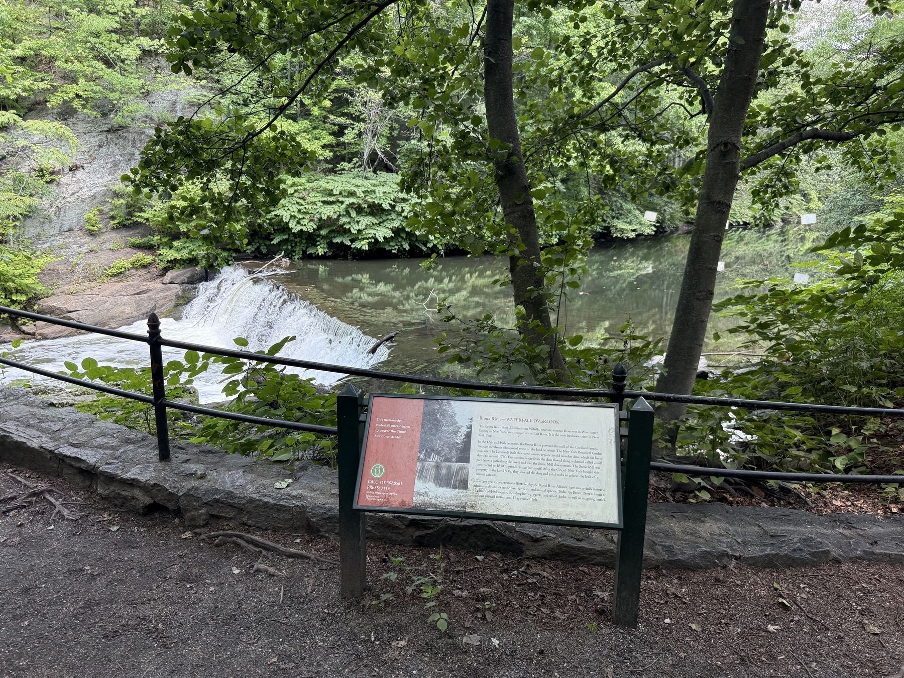 Bronx River - Waterfall Overlook Marker. Click for full size. Bronx River - Waterfall Overlook Marker image. Click for full size.