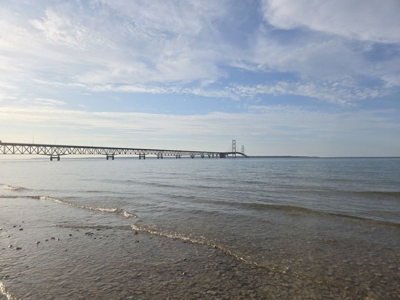 Mackinaw Bridge from Michilimackinac State Park image. Click for full size.