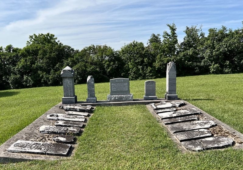 Preserved headstones in the former Greenock Methodist Church Cemetery image. Click for full size.