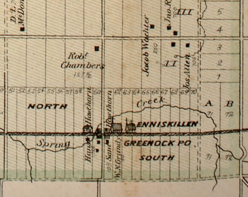 Greenock village area in 1880 image. Click for full size.
