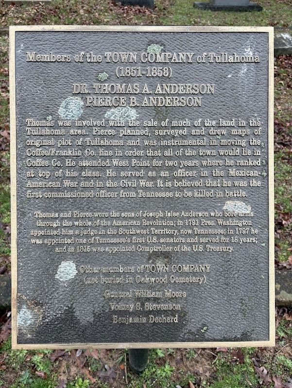 Dr. Thomas A. Anderson and Pierce B. Anderson Marker image. Click for full size.