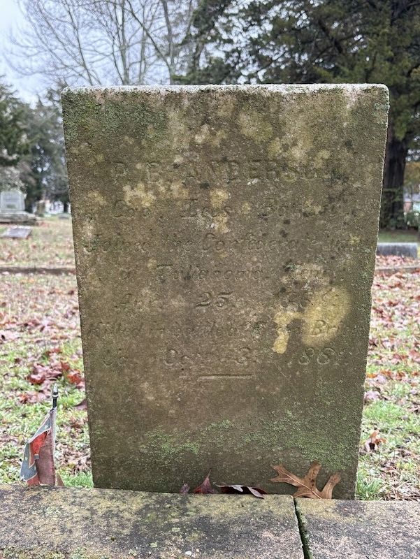 Pierce Anderson's headstone image. Click for full size.