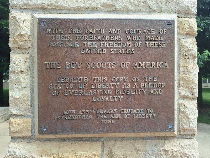 Replica of the Statue of Liberty Marker. Click for full size. Replica of the Statue of Liberty Marker image. Click for full size.
