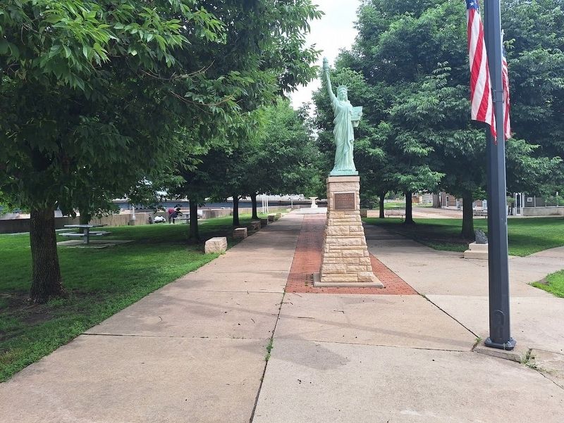 Replica of the Statue of Liberty Marker. Click for full size. Replica of the Statue of Liberty Marker image. Click for full size.