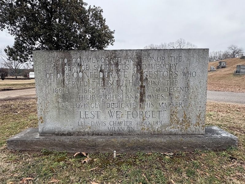 Civil War Memorial - Milan, Tennessee Marker image. Click for full size.