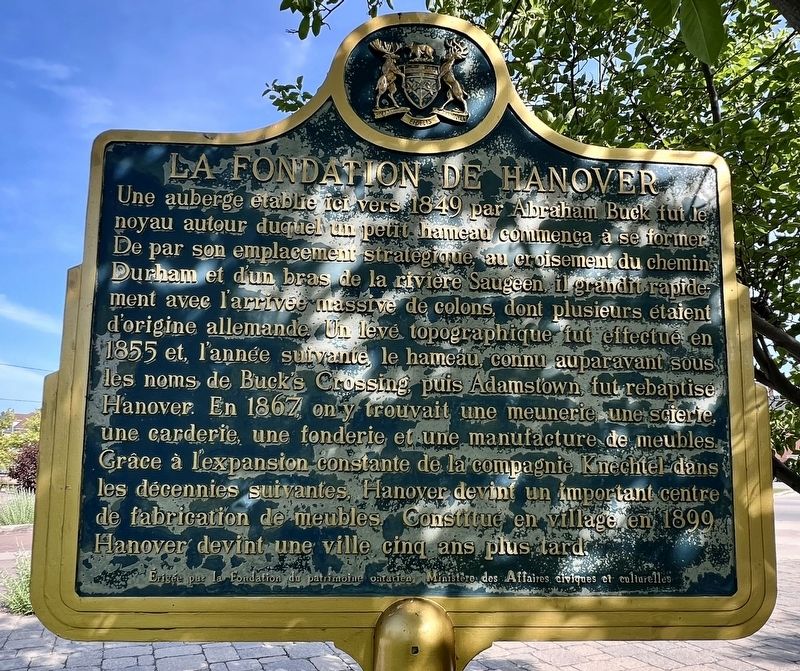The Founding of Hanover / La Fondation de Hanover Marker [fran�ais] image. Click for full size.