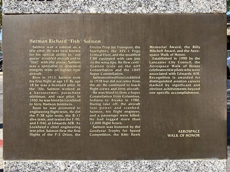 Herman Richard �Fish� Salmon Marker image. Click for full size.