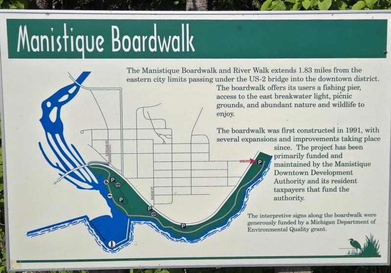 Manistique Boardwalk Marker image. Click for full size.