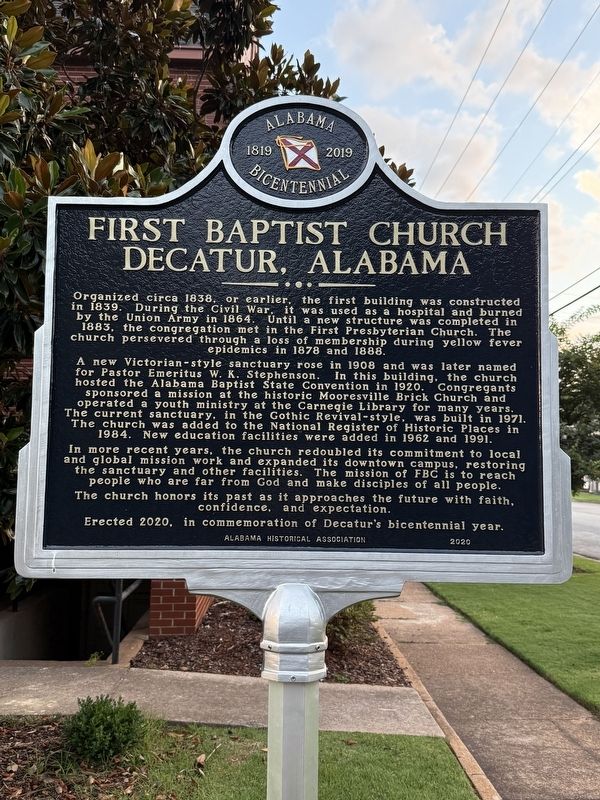 First Baptist Church Decatur, Alabama Marker image. Click for full size.
