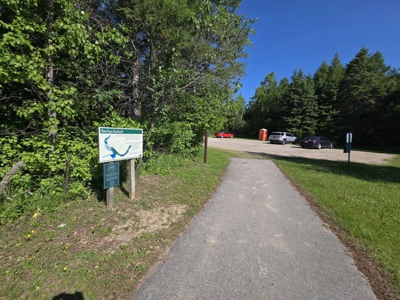 Manistique Boardwalk Marker along the east end of the trail near the parking lot image. Click for full size.