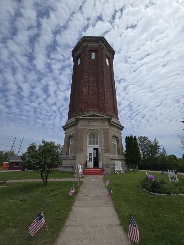 Manistique Water Tower on Deer Street in Manistique. Click for full size. Manistique Water Tower on Deer Street in Manistique image. Click for full size.