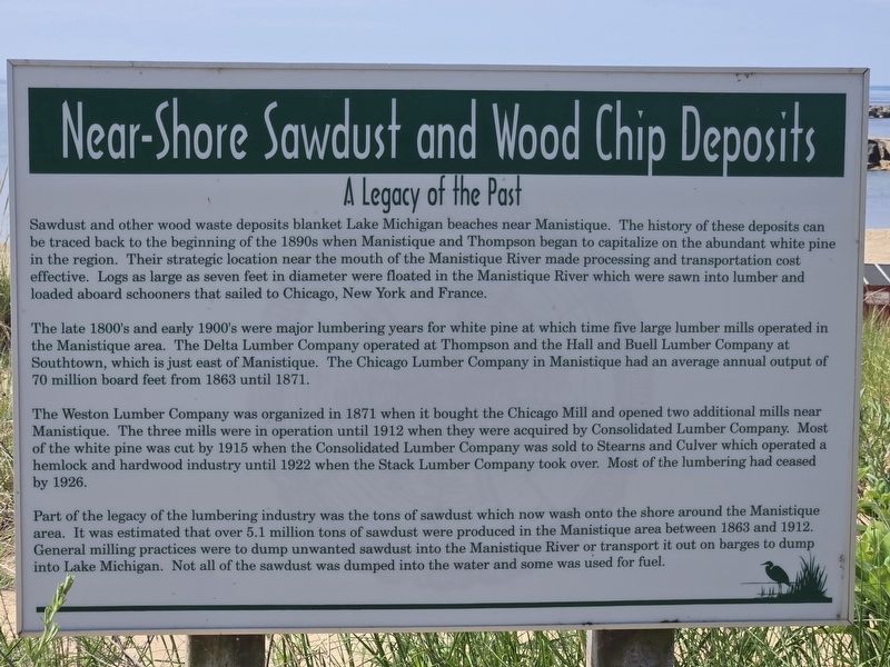 Near-Shore Sawdust and Wood Chip Deposits Marker image. Click for full size.