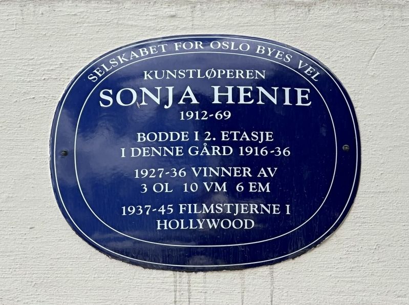 Sonja Henie Marker. Click for full size. Sonja Henie Marker image. Click for full size.
