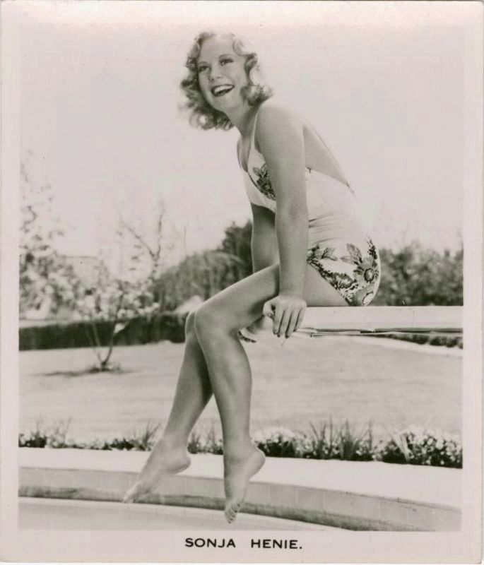 Sonja Henie cigarette card. Click for full size. Sonja Henie cigarette card image. Click for full size.