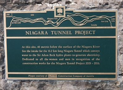 Niagara Tunnel Project - Marker. Click for full size. Niagara Tunnel Project - Marker image. Click for full size.
