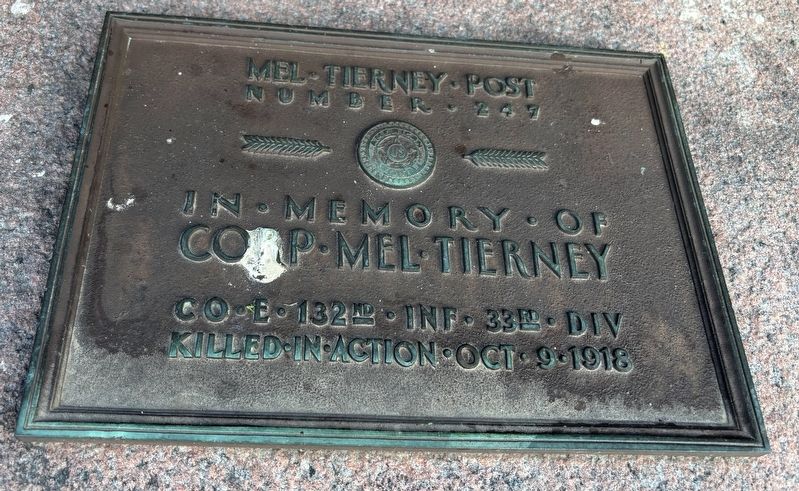 Corp. Mel Tierney Marker. Click for full size. Corp. Mel Tierney Marker image. Click for full size.