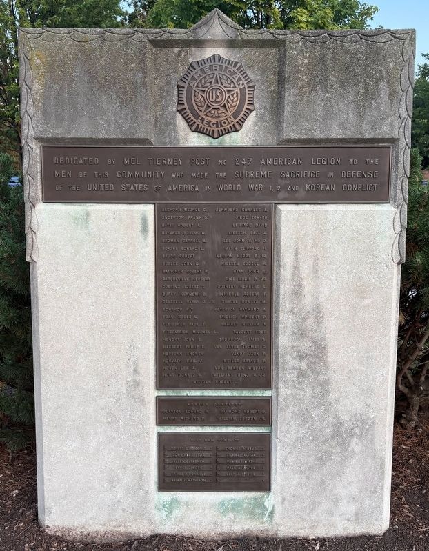 Park Ridge War Memorial Marker. Click for full size. Park Ridge War Memorial Marker image. Click for full size.