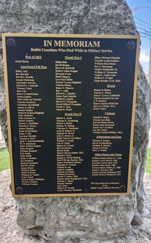 Bullitt County Veterans Memorial image. Click for full size.