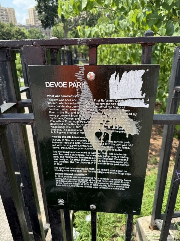 Devoe Park Marker. Click for full size. Devoe Park Marker image. Click for full size.
