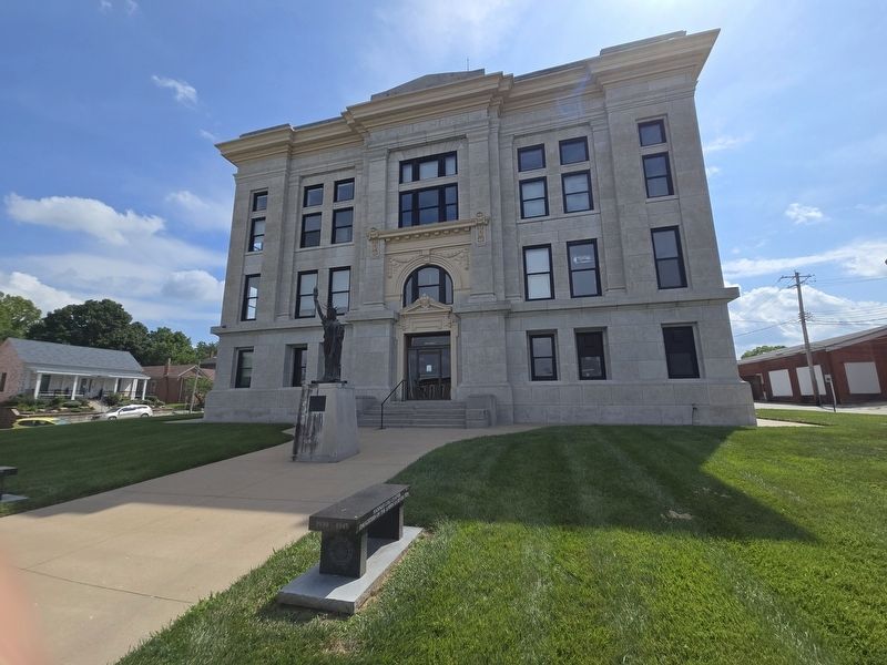 World War II Memorial Bench in front of the Cooper County Courthouse image. Click for full size.