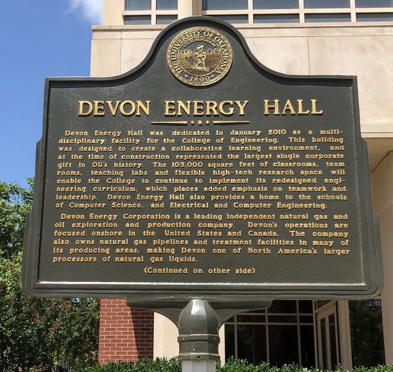 Devon Energy Hall Marker, Side One image. Click for full size.