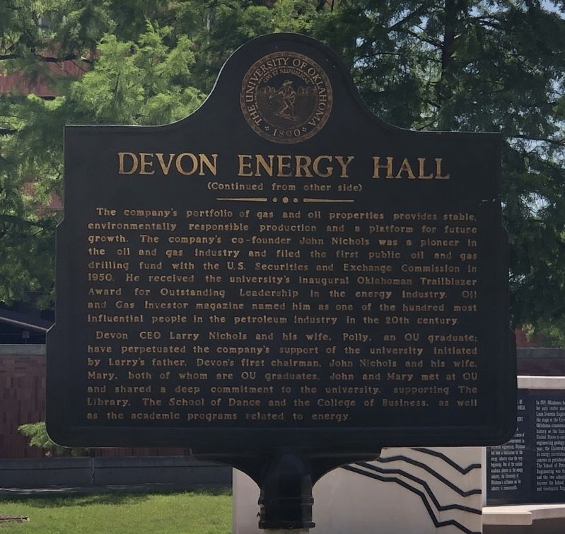 Devon Energy Hall Marker, Side Two image. Click for full size.