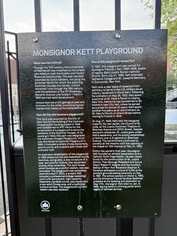 Monsignor Kett Playground Marker image. Click for full size.