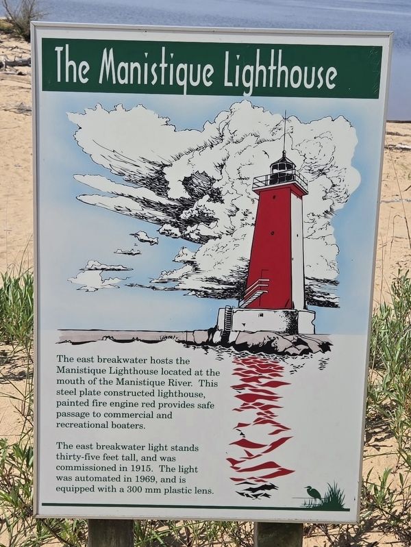 The Manistique Lighthouse Marker. Click for full size. The Manistique Lighthouse Marker image. Click for full size.