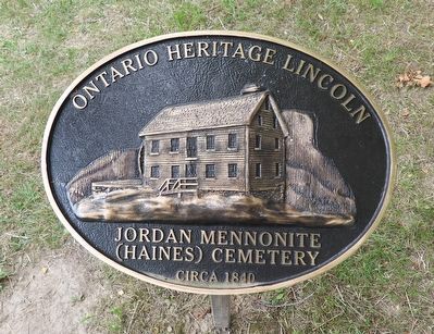 Jordan Mennonite (Haines) Cemetery circa 1840 - Marker. Click for full size. Jordan Mennonite (Haines) Cemetery circa 1840 - Marker image. Click for full size.
