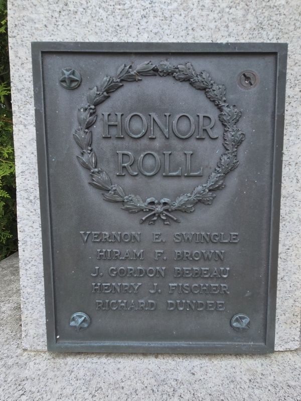 Schoolcraft County World War Honor Roll (front side) image. Click for full size.