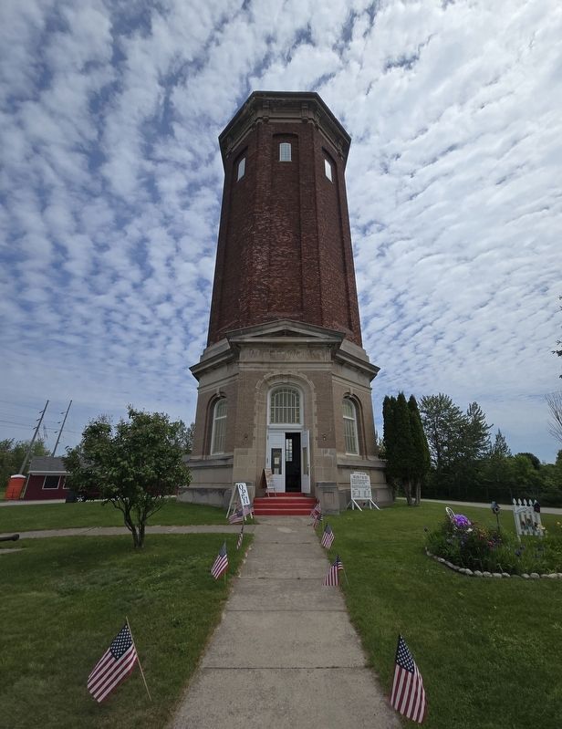 Believe It or Not Marker to the right of the Old Manistique Water Tower. Click for full size. Believe It or Not Marker to the right of the Old Manistique Water Tower image. Click for full size.