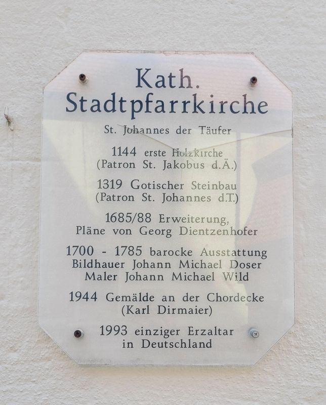 Kath. Stadtpfarrkirche / Catholic Parish Church Marker image. Click for full size.