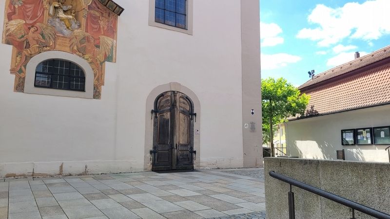The entrance to the Catholic Parish Church and Marker image. Click for full size.