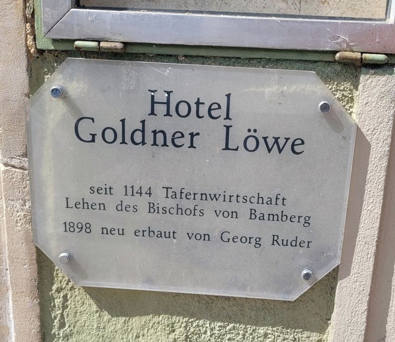 Hotel Goldner Löwe Marker. Click for full size. Hotel Goldner Löwe Marker image. Click for full size.