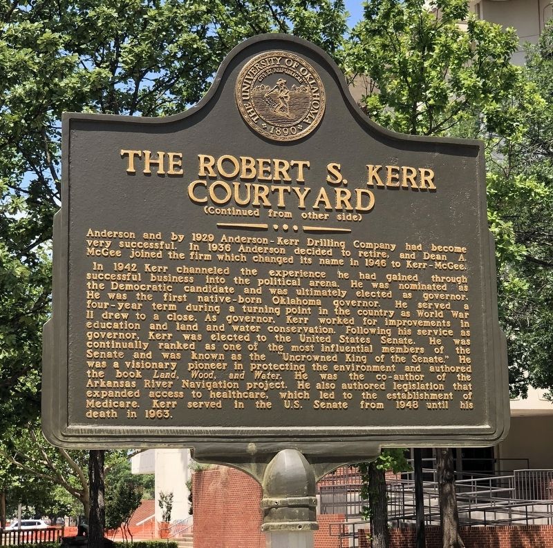 The Robert S. Kerr Courtyard Marker, Side Two. Click for full size. The Robert S. Kerr Courtyard Marker, Side Two image. Click for full size.