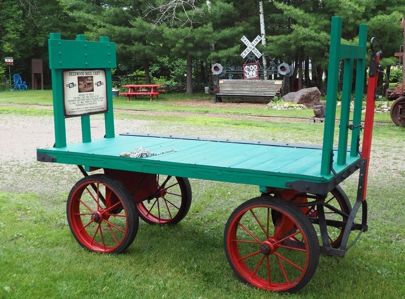 Deerwood Mail Cart and marker outside the Soo Line Depot Museum image. Click for full size.
