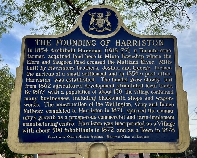 The Founding of Harriston Marker image. Click for full size.