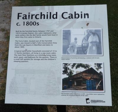 Fairchild Cabin c. 1800s - Marker image. Click for full size.