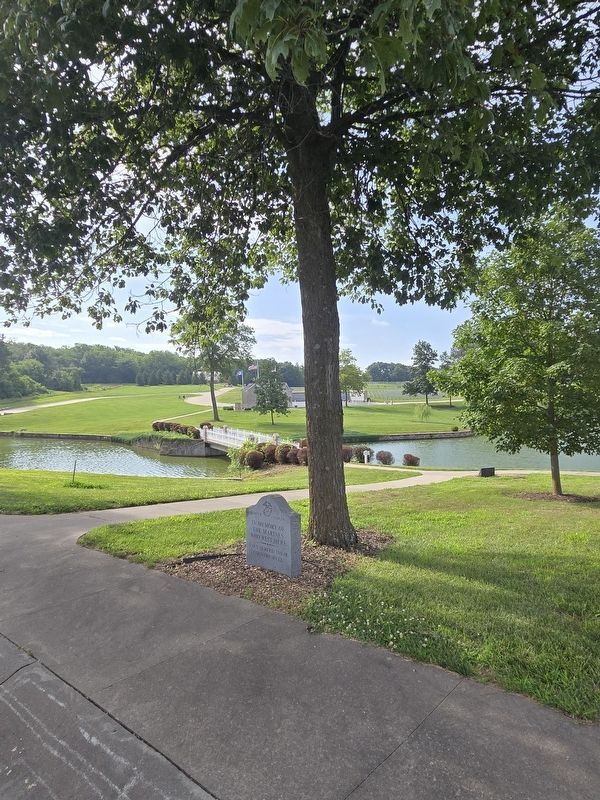 In Honor of the Marines Who Rest Here Memorial across the pond from the chapel image. Click for full size.