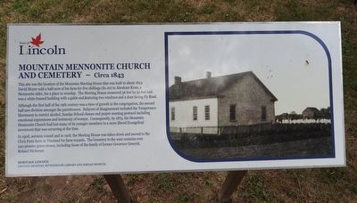 Mountain Mennonite Church And Cemetery - Circa 1843 - Marker. Click for full size. Mountain Mennonite Church And Cemetery - Circa 1843 - Marker image. Click for full size.