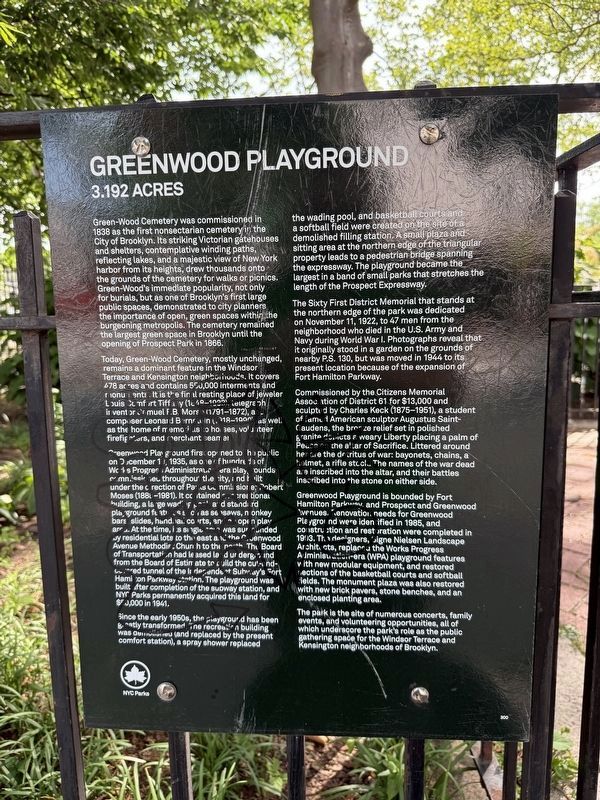 Greenwood Playground Marker image. Click for full size.