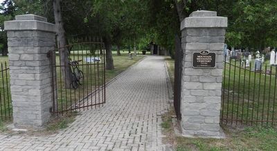 Mountain Mennonite Church And Cemetery - Circa 1843 - Marker in context. Click for full size. Mountain Mennonite Church And Cemetery - Circa 1843 - Marker in context image. Click for full size.