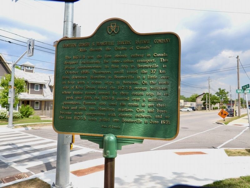 Hamilton, Grimsby & Beamsville Electric Railway Company - Marker image. Click for full size.