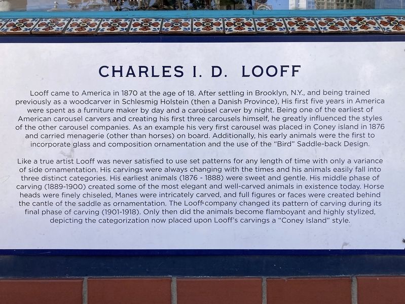 Charles I.D. Looff Marker image. Click for full size.