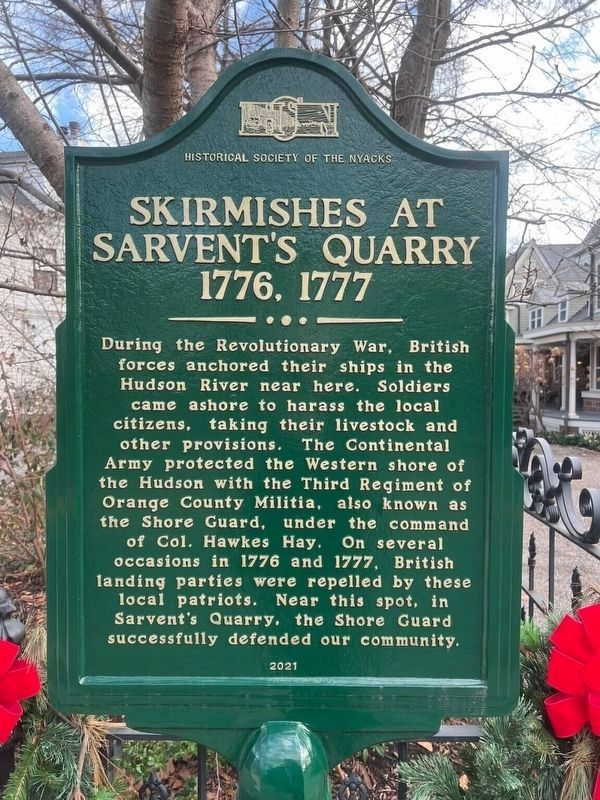 Skirmishes at Sarvent�s Quarry 1776.1777 Marker image. Click for full size.
