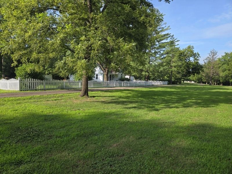 Area of the missing Cottage Row [and] The Confederate Home Chapel Marker image. Click for full size.