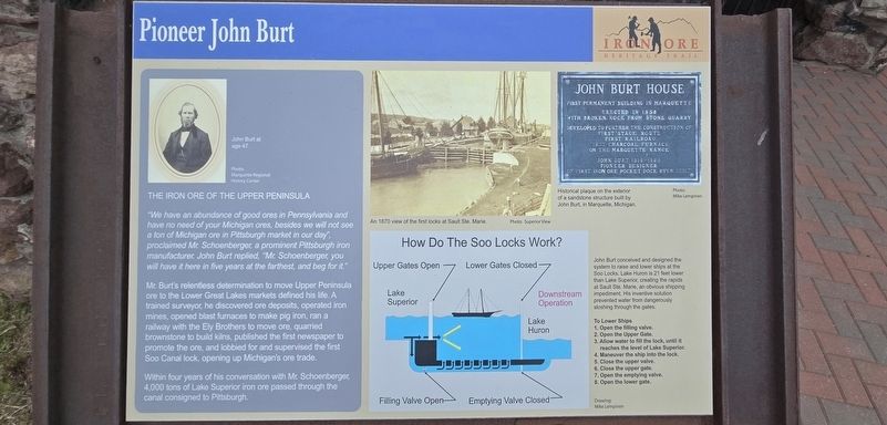 Pioneer John Burt Marker. Click for full size. Pioneer John Burt Marker image. Click for full size.