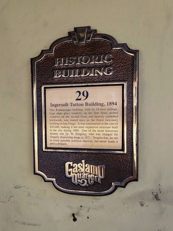 Ingersoll-Tutton Building, 1894 Marker image. Click for full size.