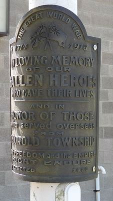 Allanburg Firehouse First World War Memorial - Marker. Click for full size. Allanburg Firehouse First World War Memorial - Marker image. Click for full size.